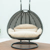 Virasat Double Seater Hanging Swing With Stand For Balcony, Garden Swing (Dark Grey)-VIRASAT FURNITURE & FURNISHING