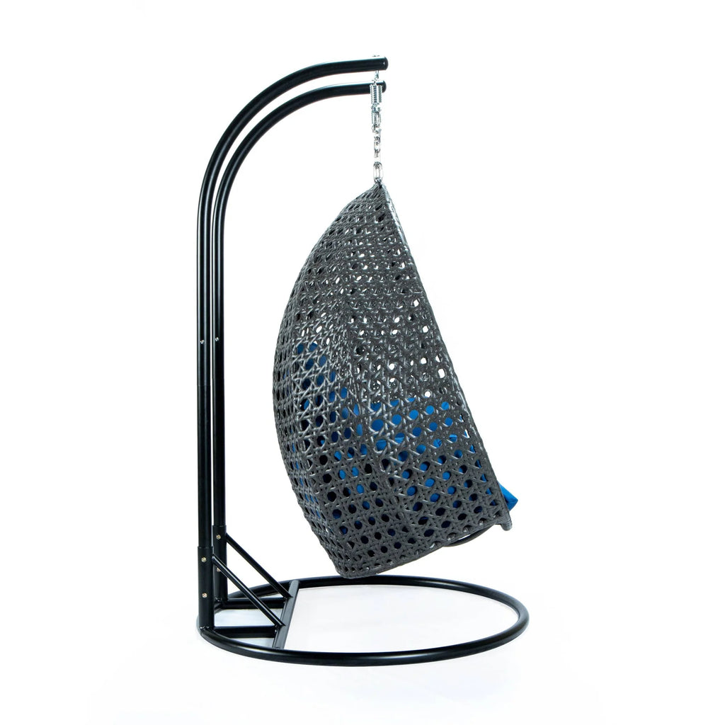 Virasat Double Seater Hanging Swing With Stand For Balcony, Garden Swing (Dark Grey)-VIRASAT FURNITURE & FURNISHING