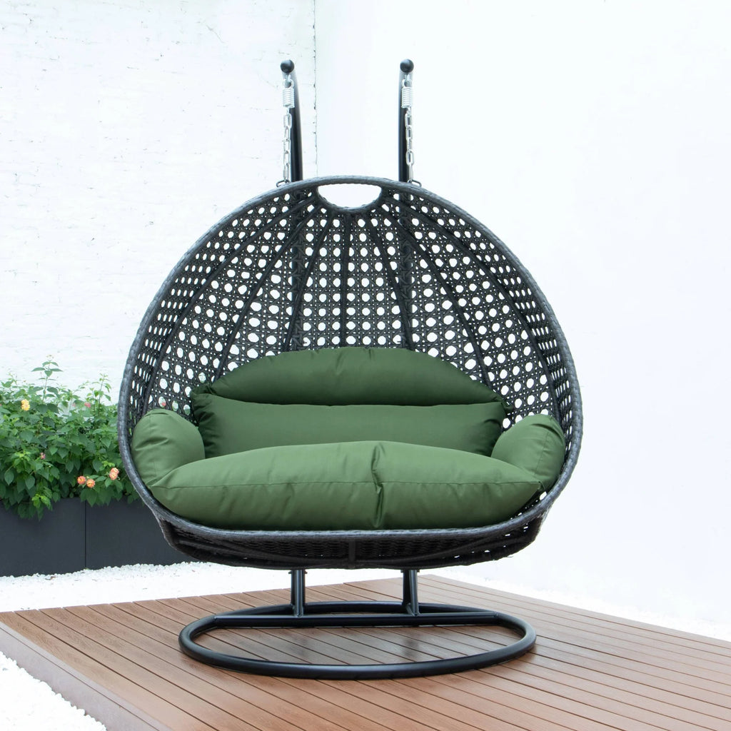 Virasat Double Seater Hanging Swing With Stand For Balcony, Garden Swing (Dark Grey)-VIRASAT FURNITURE & FURNISHING