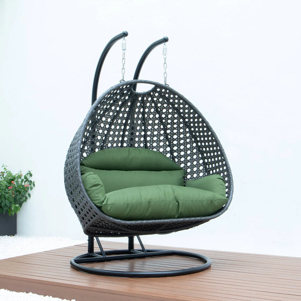 Virasat Double Seater Hanging Swing With Stand For Balcony, Garden Swing (Dark Grey)-VIRASAT FURNITURE & FURNISHING