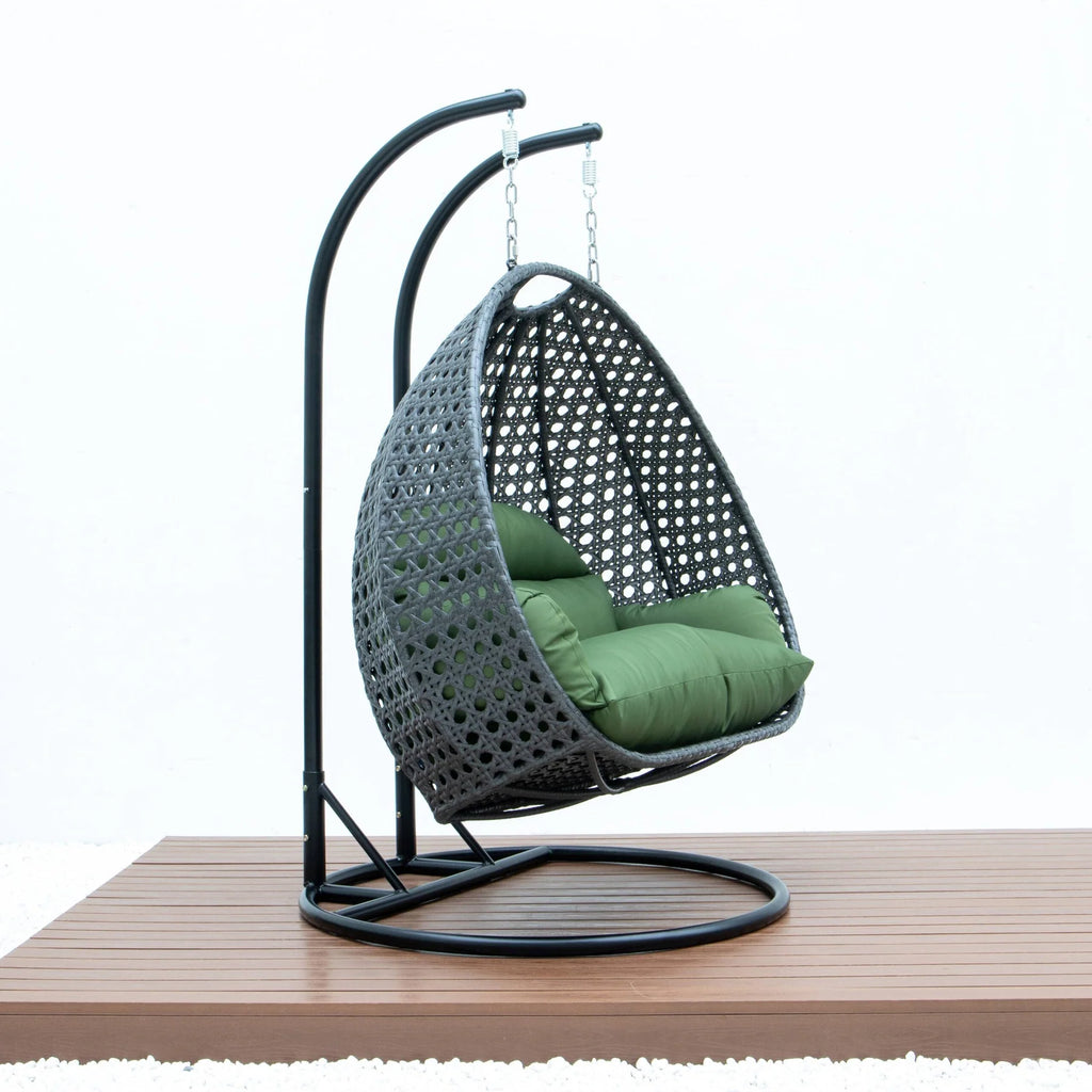 Virasat Double Seater Hanging Swing With Stand For Balcony, Garden Swing (Dark Grey)-VIRASAT FURNITURE & FURNISHING