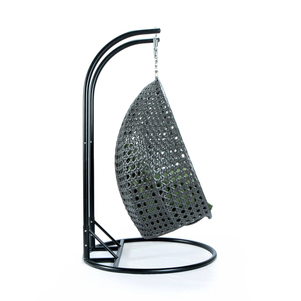 Virasat Double Seater Hanging Swing With Stand For Balcony, Garden Swing (Dark Grey)-VIRASAT FURNITURE & FURNISHING
