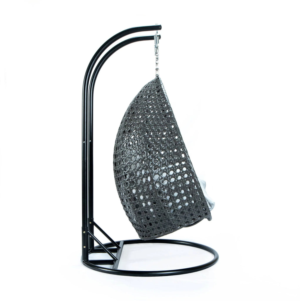 Virasat Double Seater Hanging Swing With Stand For Balcony, Garden Swing (Dark Grey)