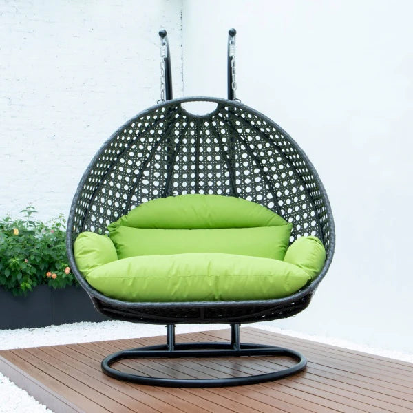Virasat Double Seater Hanging Swing With Stand For Balcony, Garden Swing (Dark Grey)-VIRASAT FURNITURE & FURNISHING
