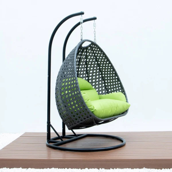 Virasat Double Seater Hanging Swing With Stand For Balcony, Garden Swing (Dark Grey)-VIRASAT FURNITURE & FURNISHING