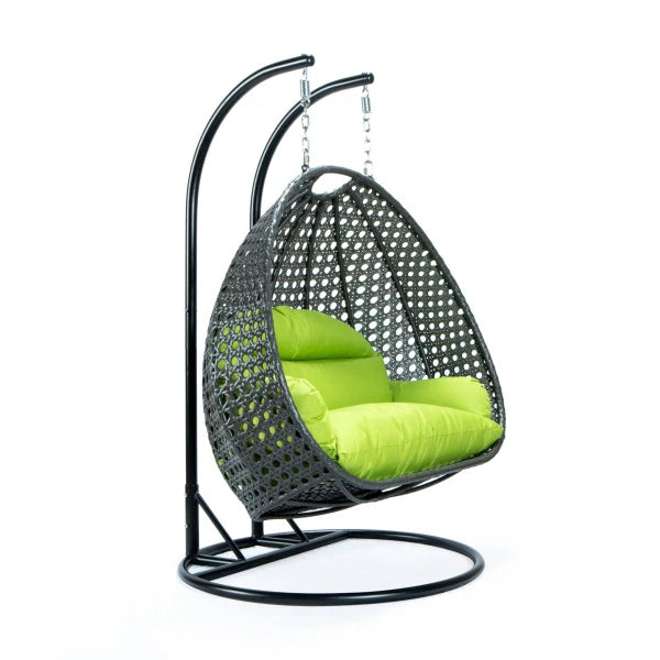 Virasat Double Seater Hanging Swing With Stand For Balcony, Garden Swing (Dark Grey)-VIRASAT FURNITURE & FURNISHING