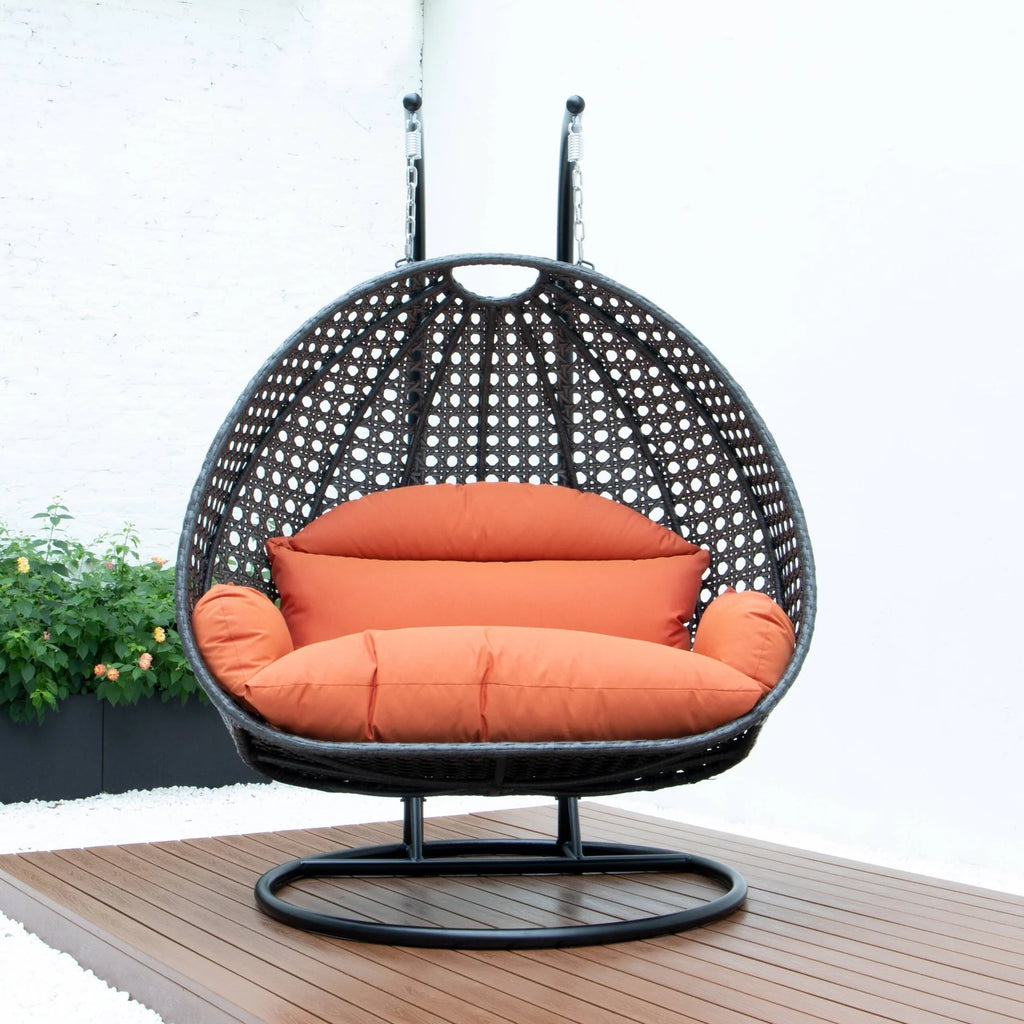 Virasat Double Seater Hanging Swing With Stand For Balcony, Garden Swing (Dark Grey)
