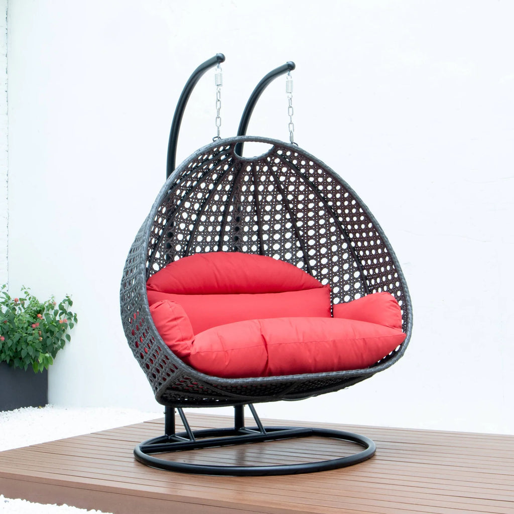 Virasat Double Seater Hanging Swing With Stand For Balcony, Garden Swing (Dark Grey)