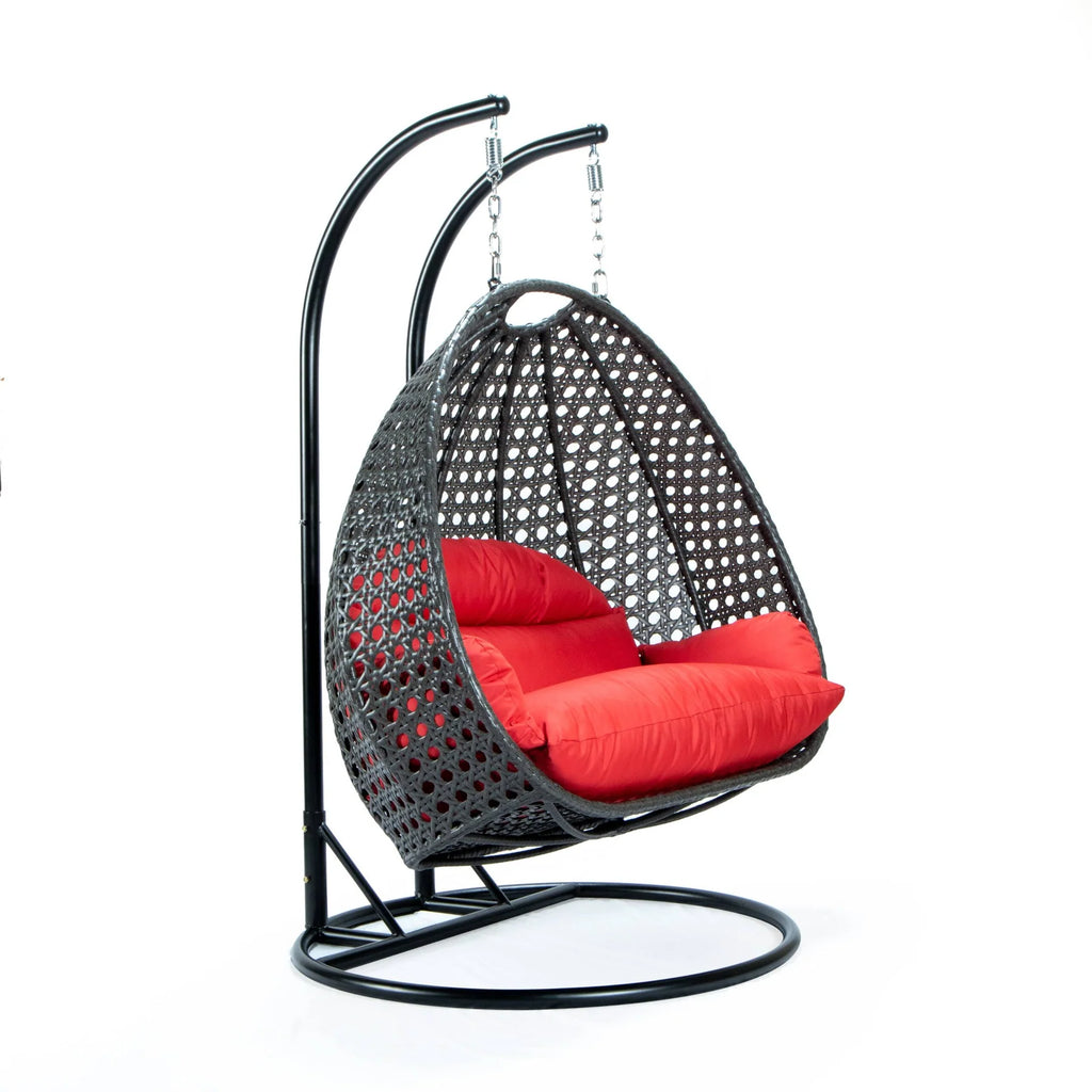 Virasat Double Seater Hanging Swing With Stand For Balcony, Garden Swing (Dark Grey)