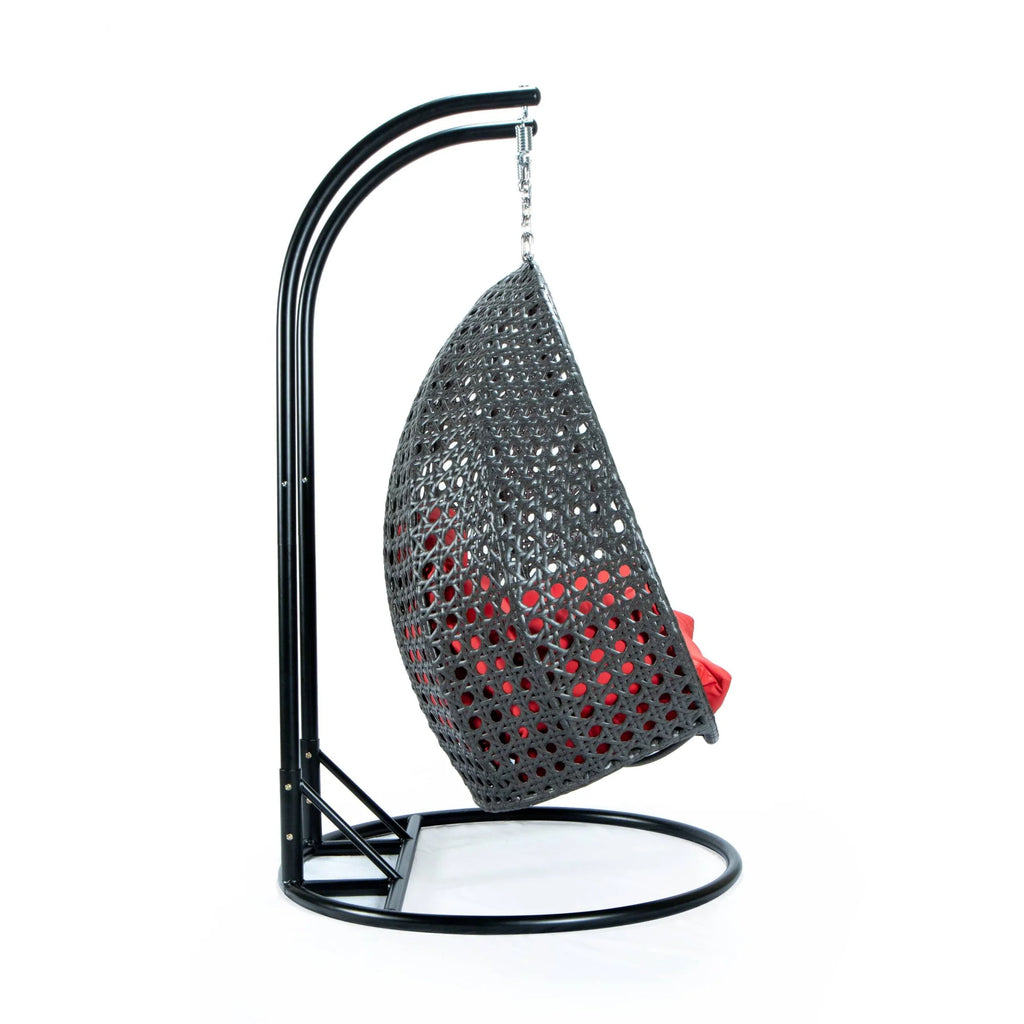 Virasat Double Seater Hanging Swing With Stand For Balcony, Garden Swing (Dark Grey)
