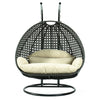 Virasat Double Seater Hanging Swing With Stand For Balcony, Garden Swing (Dark Grey)