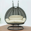 Virasat Double Seater Hanging Swing With Stand For Balcony, Garden Swing (Dark Grey)