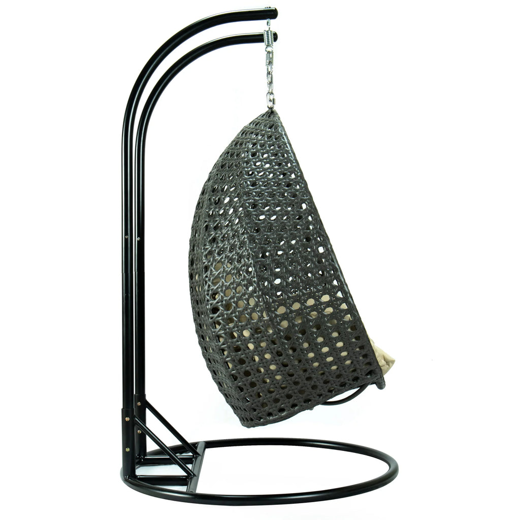 Virasat Double Seater Hanging Swing With Stand For Balcony, Garden Swing (Dark Grey)