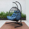 Virasat Double Seater Hanging Swing With Stand For Balcony, Garden Swing (Black) Braided and Rope-VIRASAT FURNITURE & FURNISHING