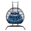 Virasat Double Seater Hanging Swing With Stand For Balcony, Garden Swing (Black) Braided and Rope-VIRASAT FURNITURE & FURNISHING