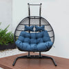 Virasat Double Seater Hanging Swing With Stand For Balcony, Garden Swing (Black) Braided and Rope-VIRASAT FURNITURE & FURNISHING