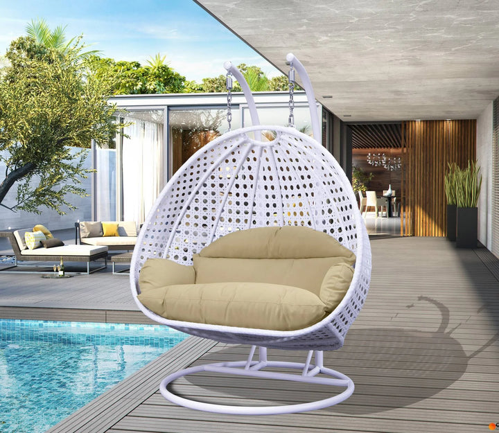 Virasat Strinati Double Seater Hanging Swing With Stand For Balcony , Garden Swing (White)