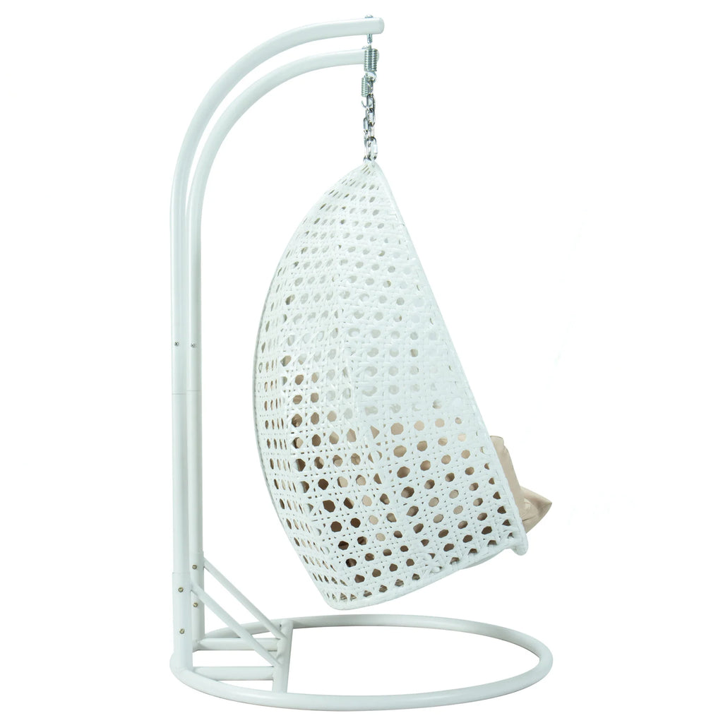 Virasat Double Seater Hanging Swing With Stand For Balcony, Garden Swing (White)-VIRASAT FURNITURE & FURNISHING