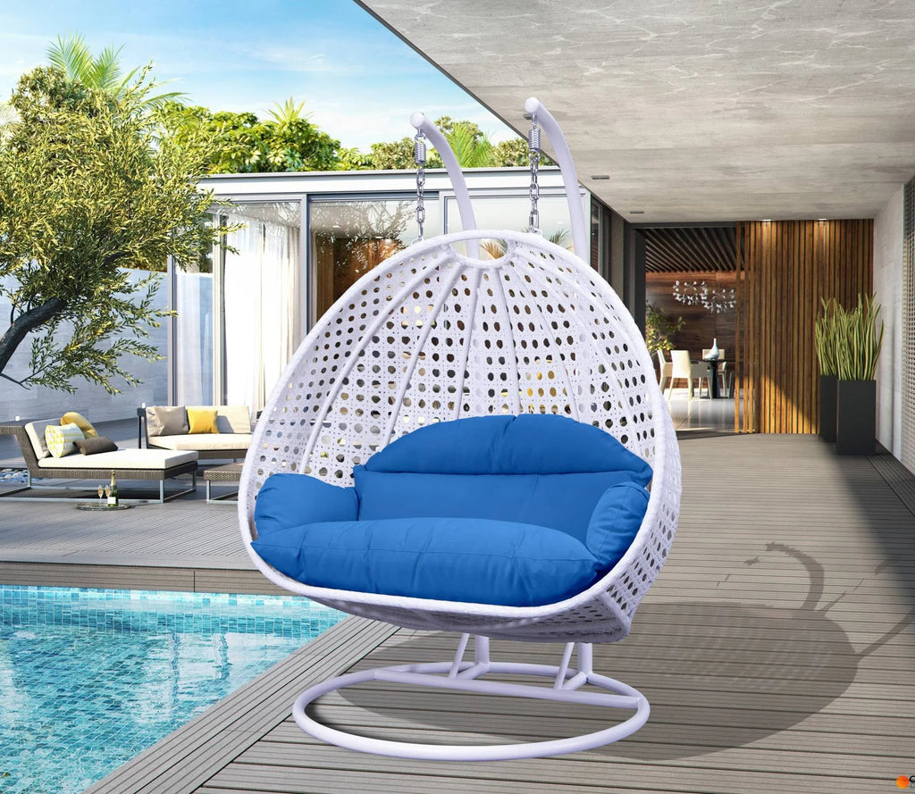 Virasat Double Seater Hanging Swing With Stand For Balcony, Garden Swing (White)-VIRASAT FURNITURE & FURNISHING