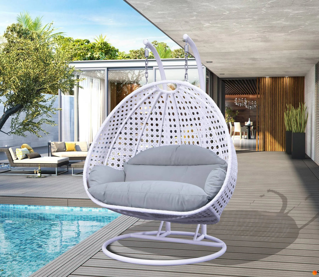 Virasat Strinati Double Seater Hanging Swing With Stand For Balcony , Garden Swing (White)