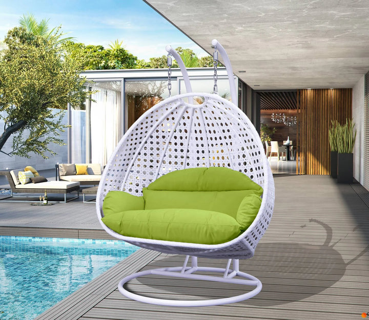 Virasat Strinati Double Seater Hanging Swing With Stand For Balcony , Garden Swing (White)