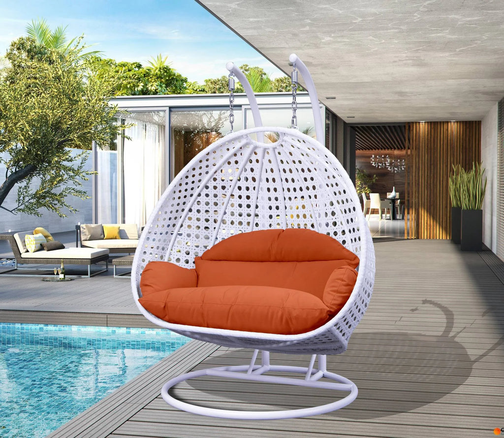 Virasat Double Seater Hanging Swing With Stand For Balcony, Garden Swing (White)-VIRASAT FURNITURE & FURNISHING