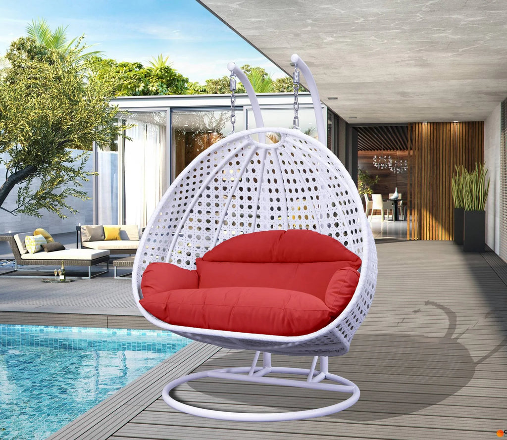 Virasat Double Seater Hanging Swing With Stand For Balcony, Garden Swing (White)-VIRASAT FURNITURE & FURNISHING