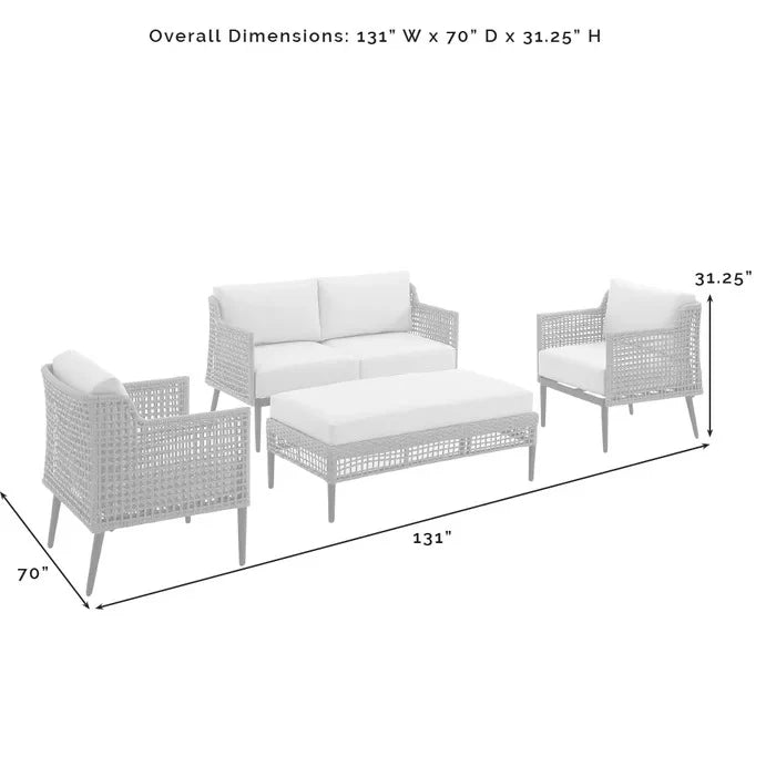 Virasat Outdoor Sofa Set 2 Seater, 2 Single Seater and 1 Center Table (Cream+ Brown)-VIRASAT FURNITURE & FURNISHING