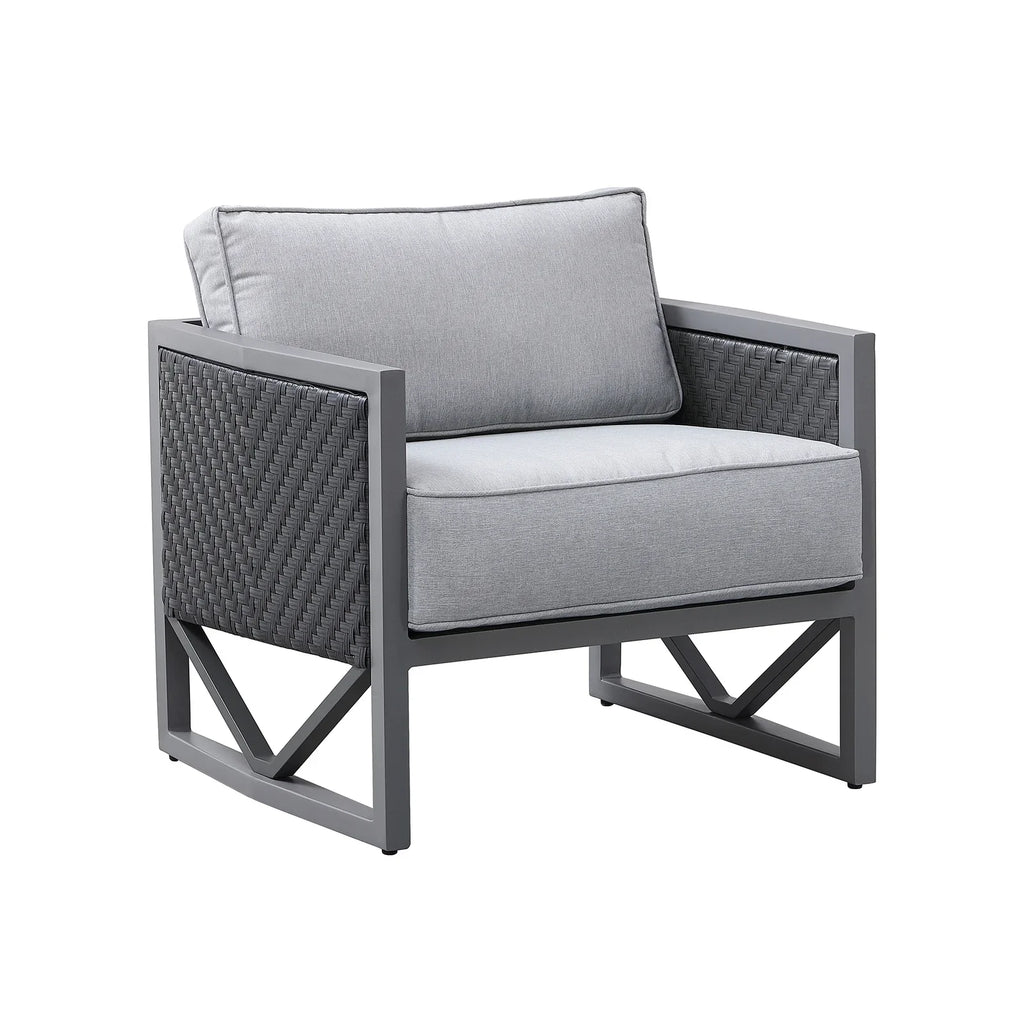 Virasat Outdoor Sofa Set 3 Seater, 2 Single Seater and 1 Center Table Set (Black + Grey)-VIRASAT FURNITURE & FURNISHING