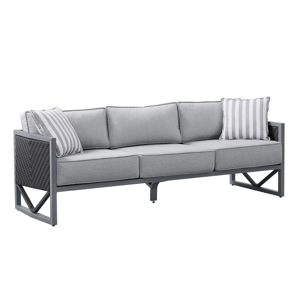 Virasat Outdoor Sofa Set 3 Seater, 2 Single Seater and 1 Center Table Set (Black + Grey)-VIRASAT FURNITURE & FURNISHING
