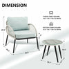 Virasat Outdoor Patio Seating Set 2 Chairs and 1 Table Set (White)-VIRASAT FURNITURE & FURNISHING