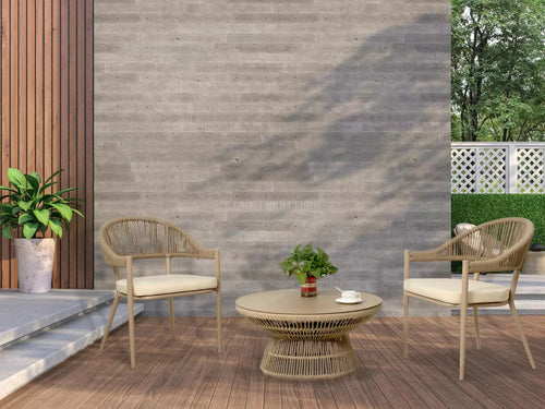 Virasat Outdoor Patio Seating Set 2 Chairs and 1 Table Set (Beige)-VIRASAT FURNITURE & FURNISHING