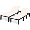 Virasat Outdoor Swimming Poolside Lounger Set of 2 Black-VIRASAT FURNITURE & FURNISHING