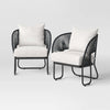 Virasat Outdoor Sofa Set 2 Seater, 2 Single Seater and 1 Center Table Set (Black) Braided & Rope-VIRASAT FURNITURE & FURNISHING