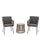 Virasat Outdoor Patio Seating Set 2 Chairs and 1 Table Set (GREY+BROWN) Braided & Rope-VIRASAT FURNITURE & FURNISHING