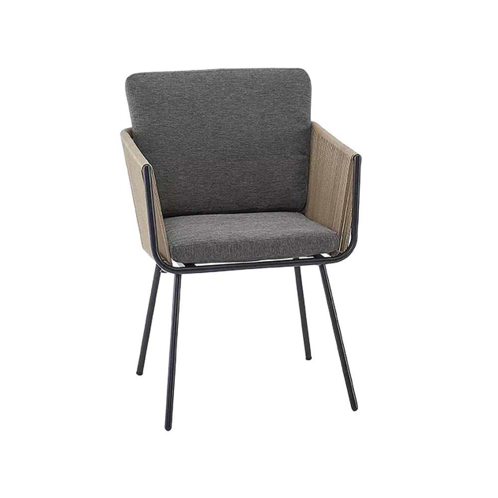 Virasat Outdoor Patio Seating Set 2 Chairs and 1 Table Set (GREY+BROWN) Braided & Rope-VIRASAT FURNITURE & FURNISHING