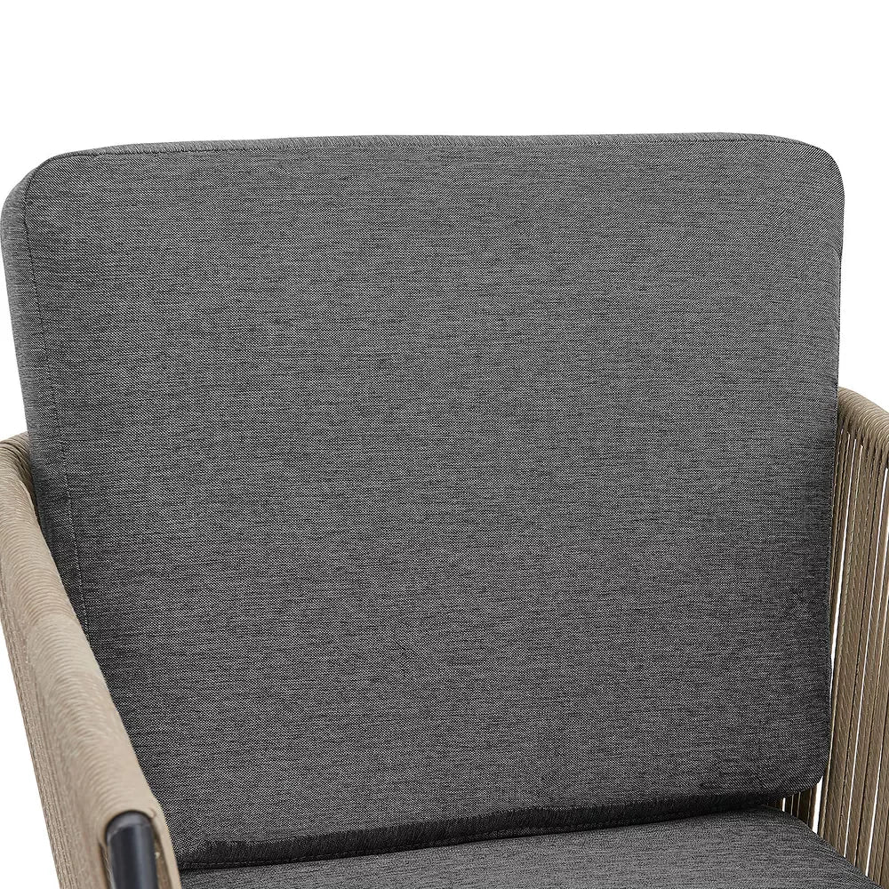 Virasat Outdoor Patio Seating Set 2 Chairs and 1 Table Set (GREY+BROWN) Braided & Rope-VIRASAT FURNITURE & FURNISHING