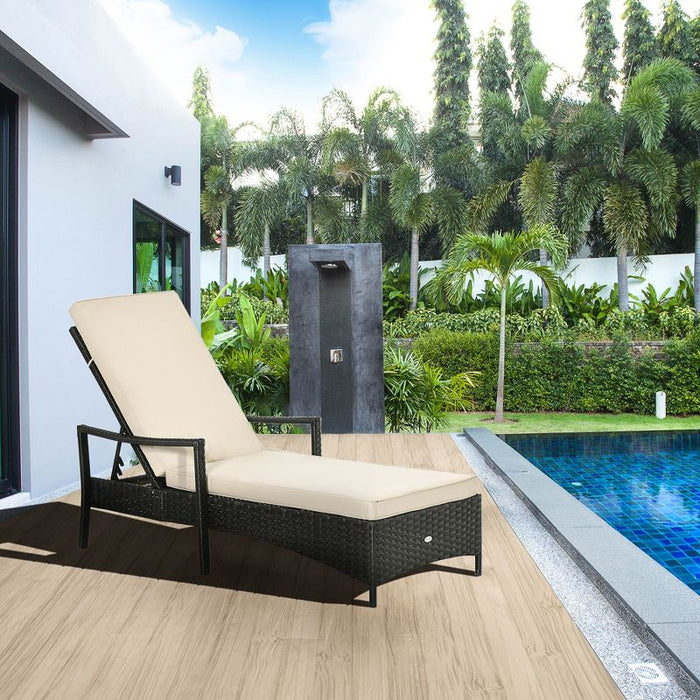Virasat Outdoor Swimming Poolside Lounger Black-VIRASAT FURNITURE & FURNISHING