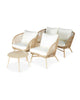 Virasat Outdoor Garden Balcony Sofa Set 2 Seater, 2 Single Seater and 1 Center Table Set (White + Tan)-VIRASAT FURNITURE & FURNISHING
