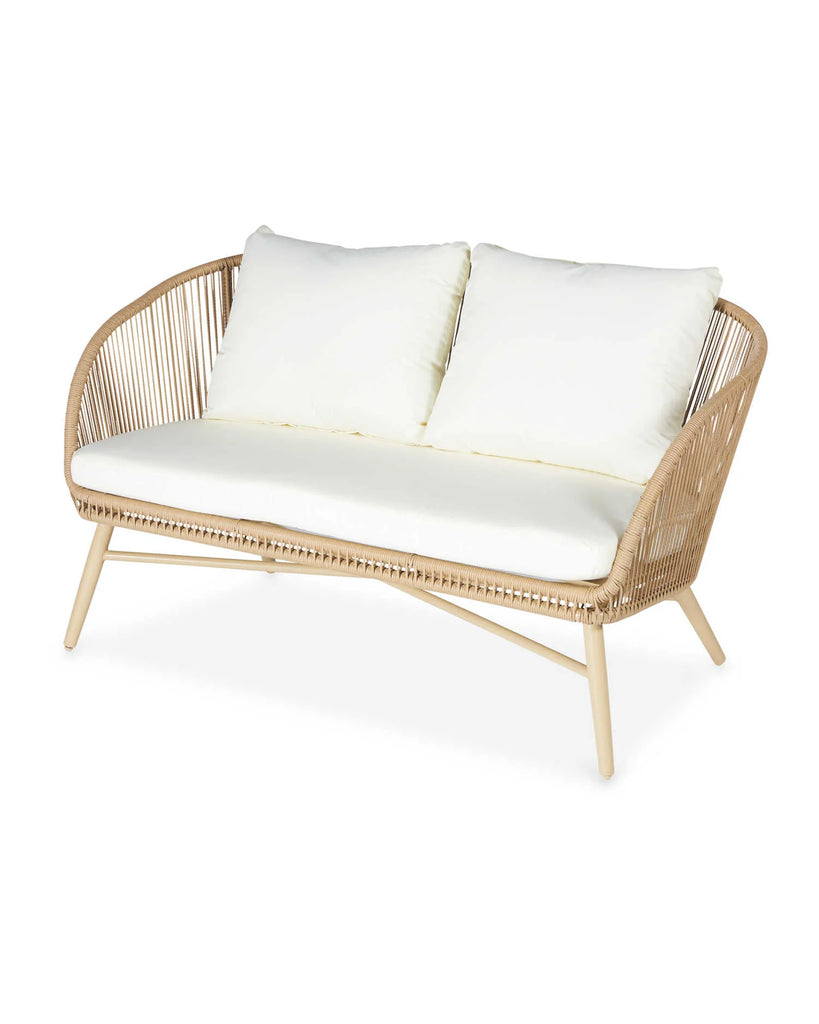 Virasat Outdoor Garden Balcony Sofa Set 2 Seater, 2 Single Seater and 1 Center Table Set (White + Tan)-VIRASAT FURNITURE & FURNISHING