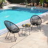 Virasat Outdoor Patio Seating Set 2 Chairs and 1 Table Set (Black)-VIRASAT FURNITURE & FURNISHING