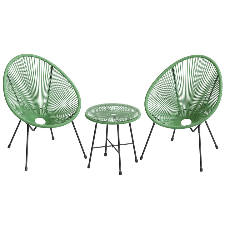 Virasat Outdoor Patio Seating Set 2 Chairs and 1 Table Set (Light Green)
