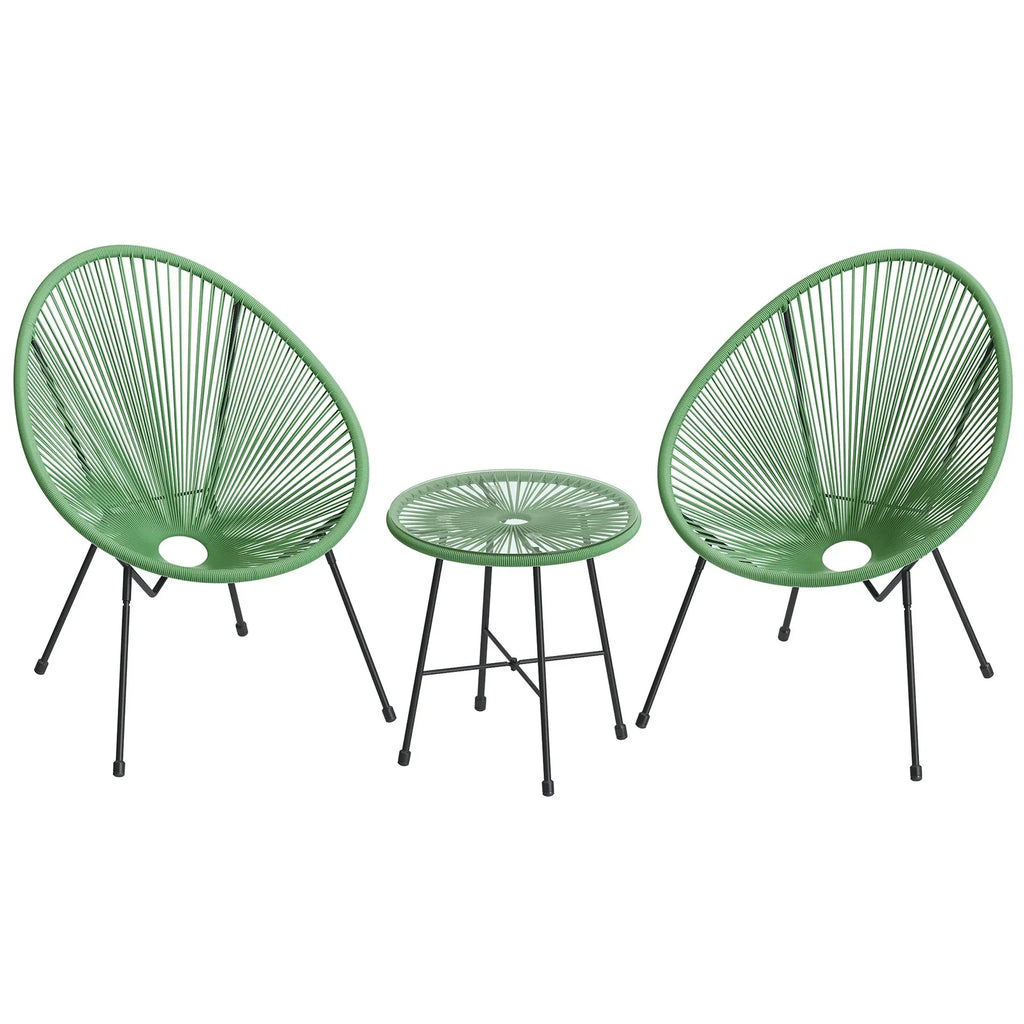 Virasat Outdoor Patio Seating Set 2 Chairs and 1 Table Set (Light Green)-VIRASAT FURNITURE & FURNISHING