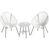 Virasat Outdoor Patio Seating Set 2 Chairs and 1 Table Set (White)-VIRASAT FURNITURE & FURNISHING