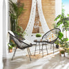 Virasat Outdoor Patio Seating Set 2 Chairs and 1 Table Set (Black)-VIRASAT FURNITURE & FURNISHING