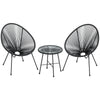 Virasat Outdoor Patio Seating Set 2 Chairs and 1 Table Set (Black)-VIRASAT FURNITURE & FURNISHING