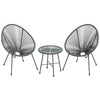 Virasat Outdoor Patio Seating Set 2 Chairs and 1 Table Set (Dark Grey)-VIRASAT FURNITURE & FURNISHING