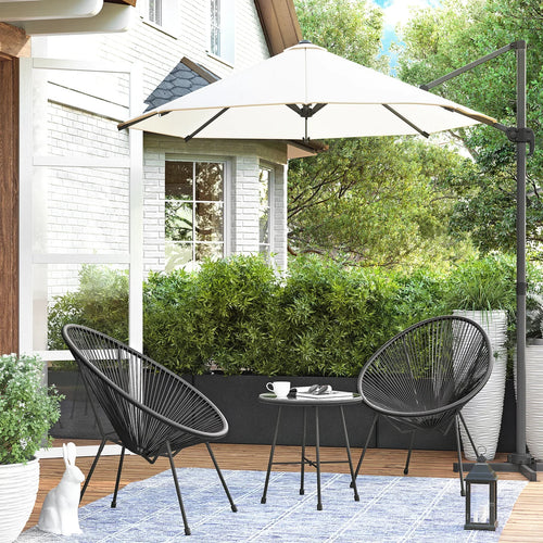 Virasat Outdoor Patio Seating Set 2 Chairs and 1 Table Set (Black)-VIRASAT FURNITURE & FURNISHING