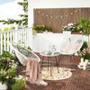 VIRASAT FURNITURE MENT OUTDOOR PATIO SEATING SET 2 CHAIRS AND 1 TABLE SET (WHITE)