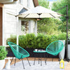 Virasat Outdoor Patio Seating Set 2 Chairs and 1 Table Set (Aqua Green)-VIRASAT FURNITURE & FURNISHING